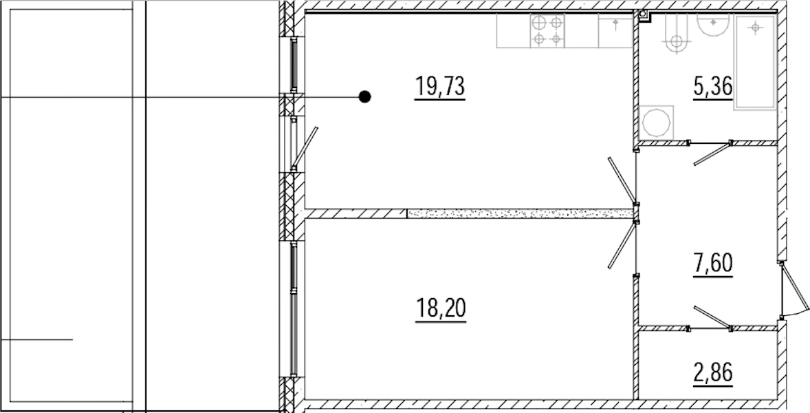 1-комнатная квартира 63.87 м², 2/9 эт., ЖК «Мануфактура James Beck»